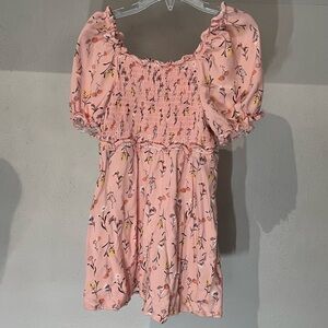 Art Class Girls Pink Floral Short Sleeve Dress Size 5T